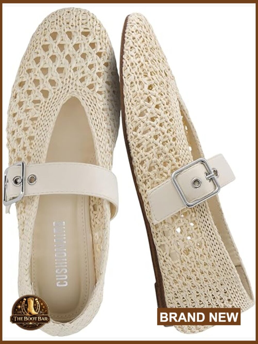 Women's Mary Jane Ballet Flats with Memory Foam Adjustable Strap Comfort